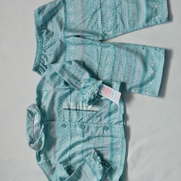 Just One You by Carter's Teal Patterned Girls Pajama Set Size 3T - Picture 2 of 9